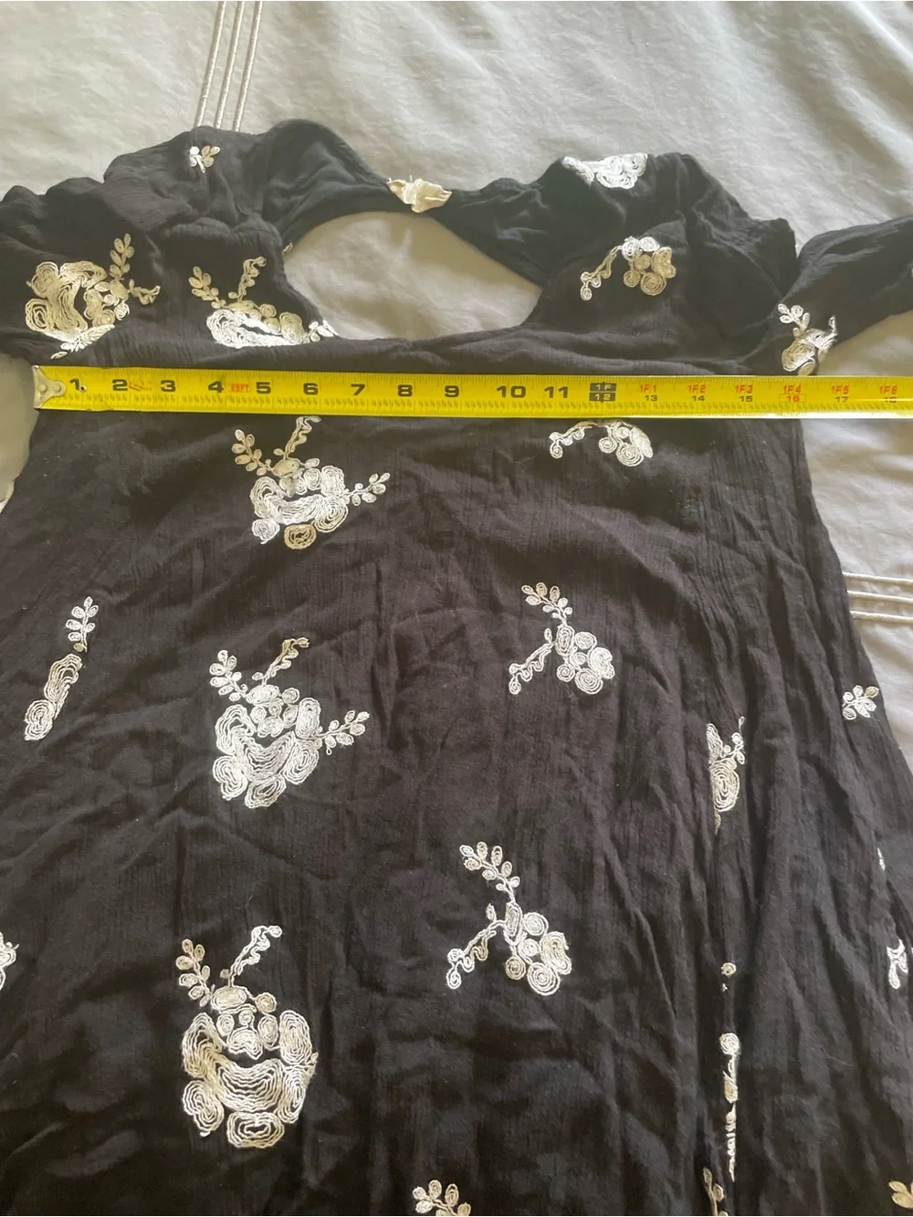 Altar’d State Black Floral Embroidered Swing Tunic Dress